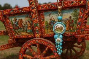 Sikelia Bijoux: Il Tuo Stile con Sikeliacraft 2 Ciondolo su Carretto Siciliano